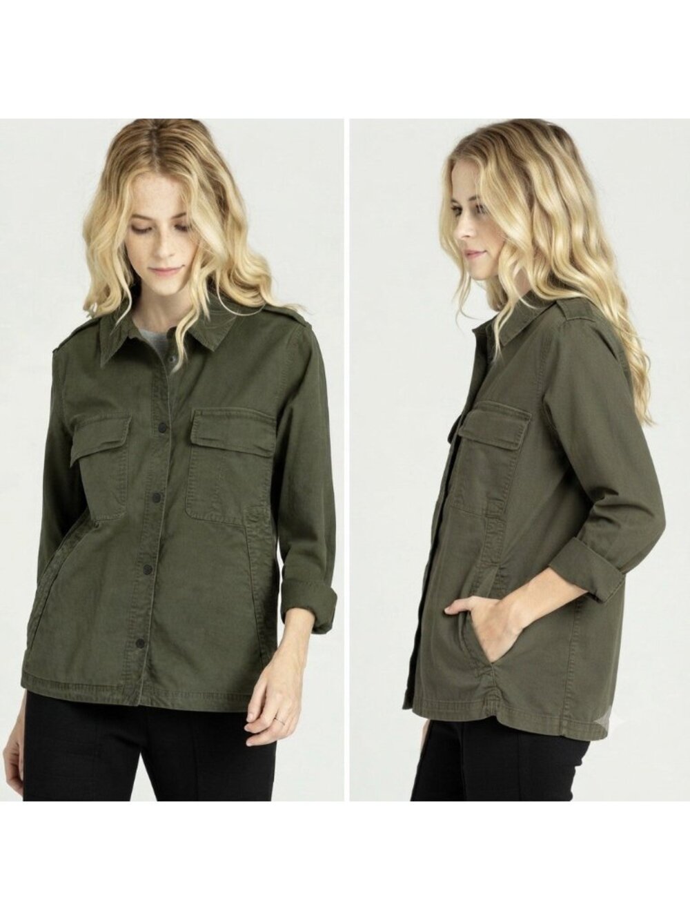 AETHER Piper Utility Jacket Olive Green Women's Size S Shacket Gorpcore